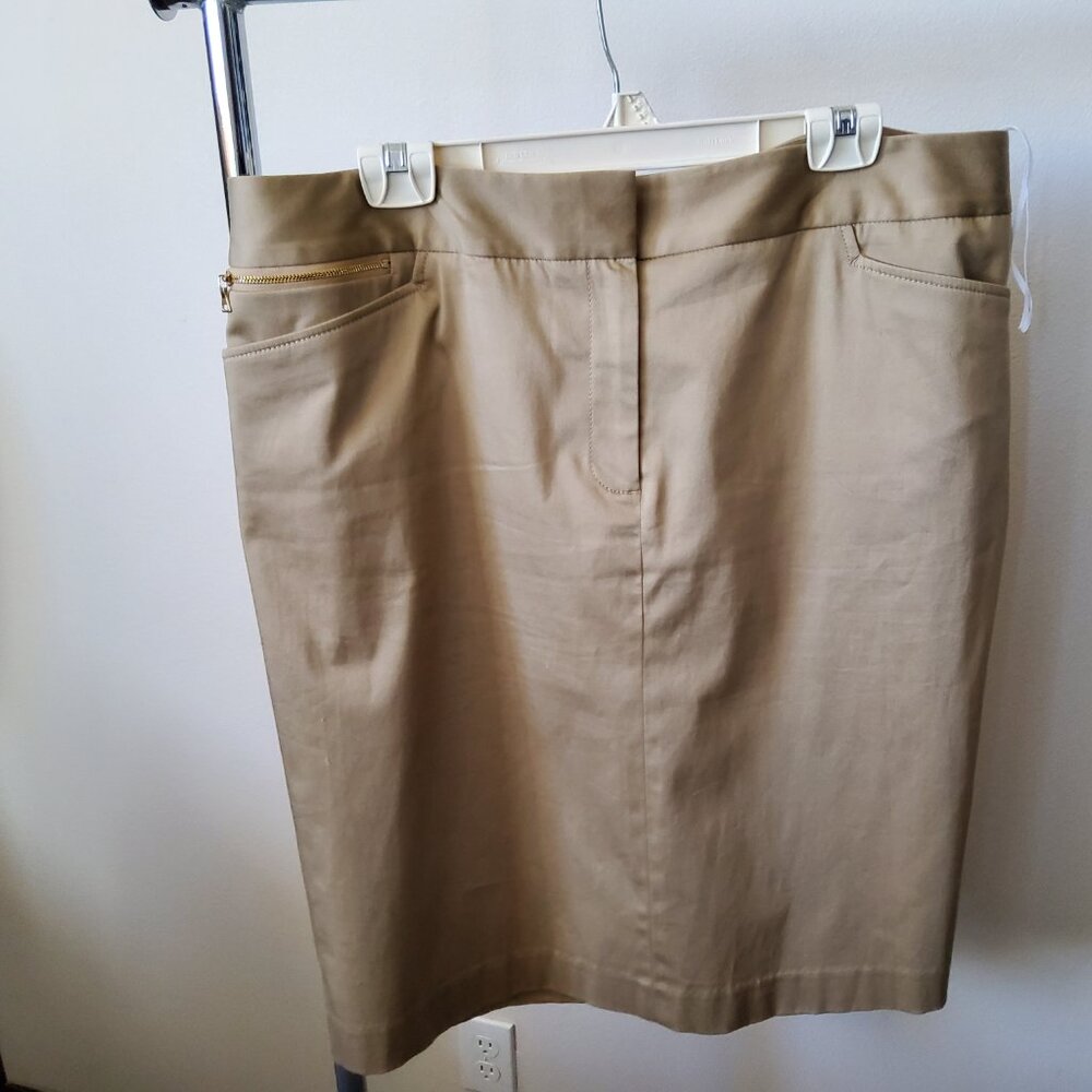 Jones New York Khaki Workwear Pencil skirt 18W